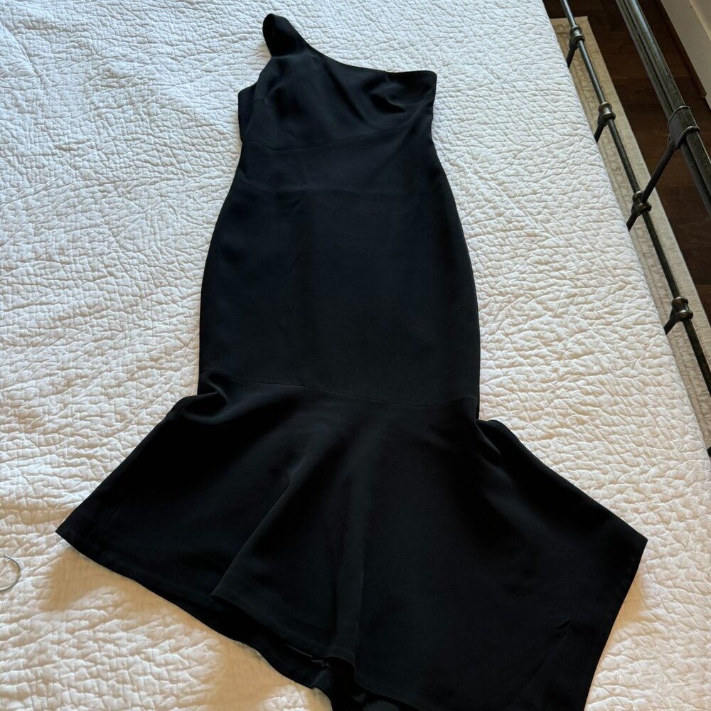 Cinq a Sept One Shoulder Asymmetrical Midi Dress